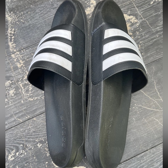 adidas Adilette Shower Men's Sandals, Size 8 - Black/White - Picture 4 of 6